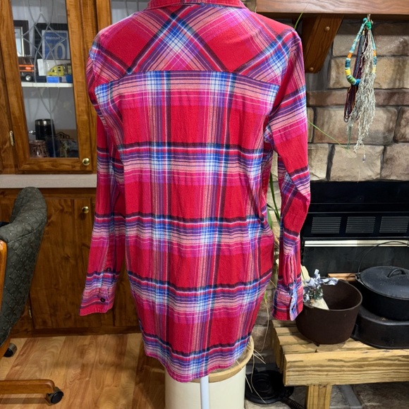 ORVIS CLASSIC COLLECTION SIZE LARGE RED MULTICOLORED PLAID FLANNEL SHIRT - Picture 6 of 6